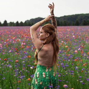 Green floral A-line Dress